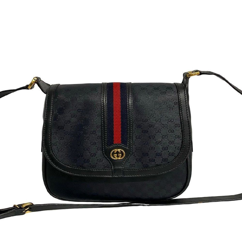 Gucci Shoulder Bag Strap Leather Navy